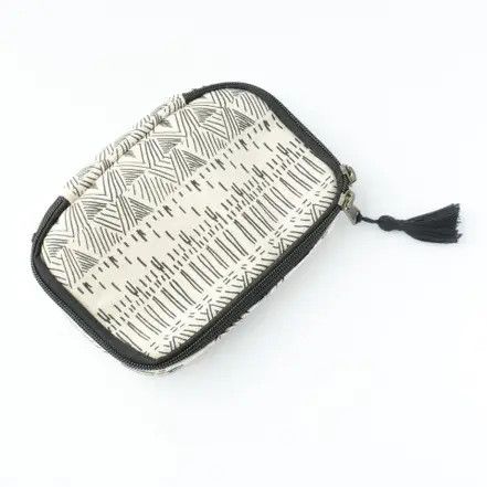 Utility Pouch White &amp; Black Confetti, Cambodia