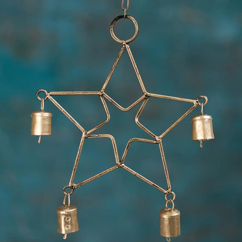 Iron Star Decoration with Bells, India