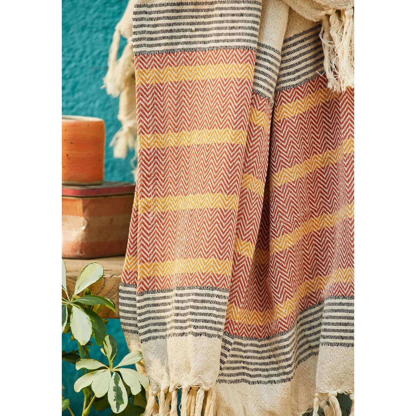 Malabar Throw with Tassels, India