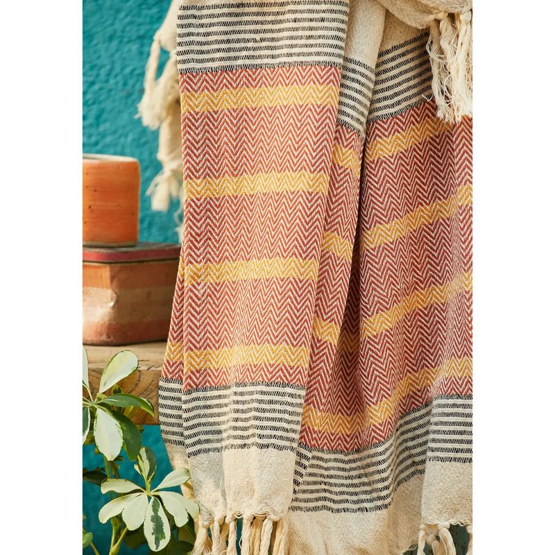 Malabar Throw with Tassels, India