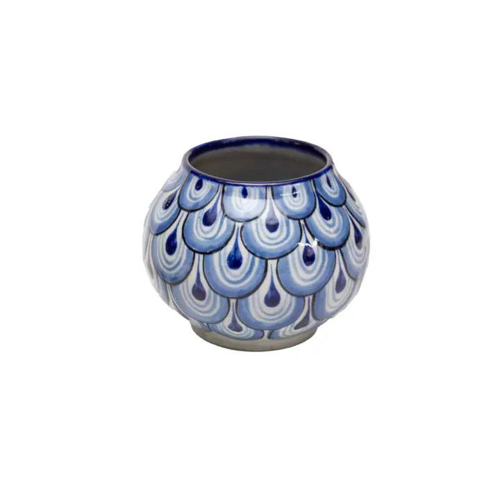 Ceramic Guatemalan Planter, Blue, Guatemala