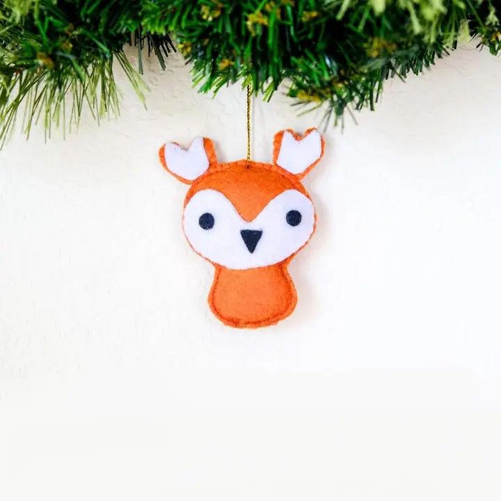 Mini Reindeer Felt Ornament, Guatemala