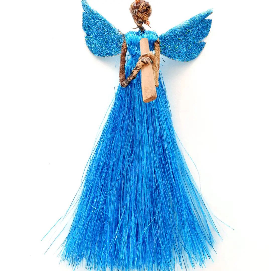 Banana Fiber &amp; Thread Angel Ornament, Kenya