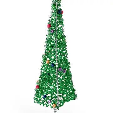 Beaded Classic Holiday Christmas Tree, Green, Kenya