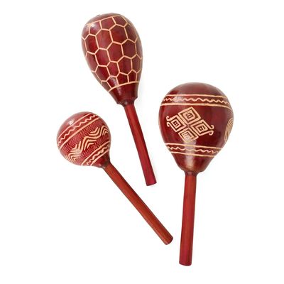 Calabash Gourd Maraca Shaker Red, Kenya