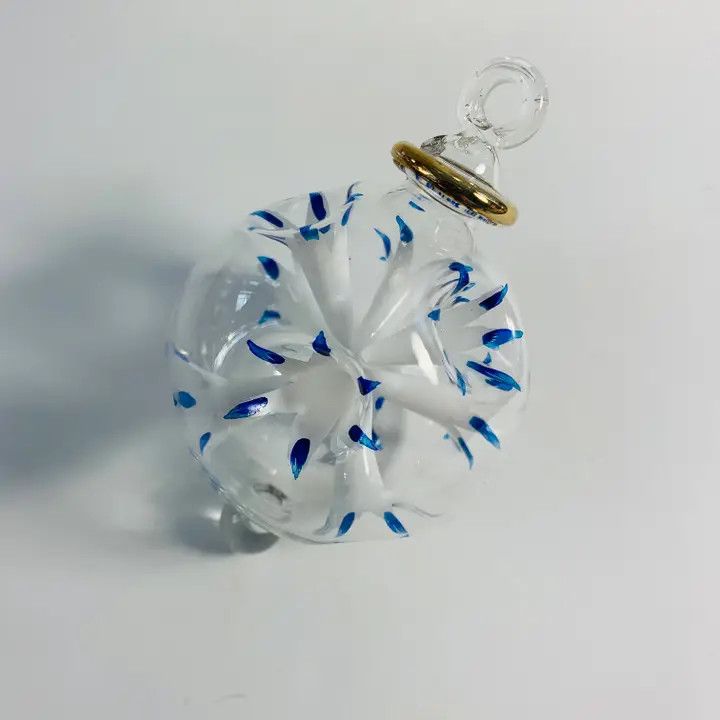 Blown Glass Ornament, Blossoms White, Egypt