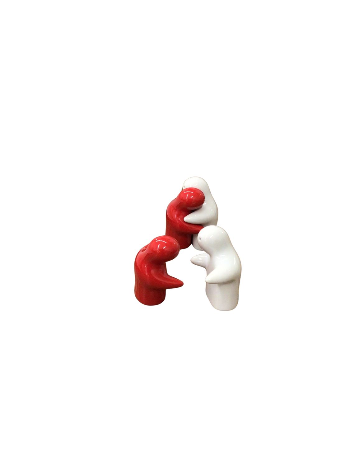 Salt &amp; Pepper Pots Hugging Red &amp; White, Thailand