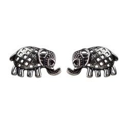 Ear Studs, Silver Color, Elephant, India