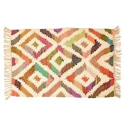 Dhurrie Rug Recycled Cotton &amp; Polyester 80x120cm, India