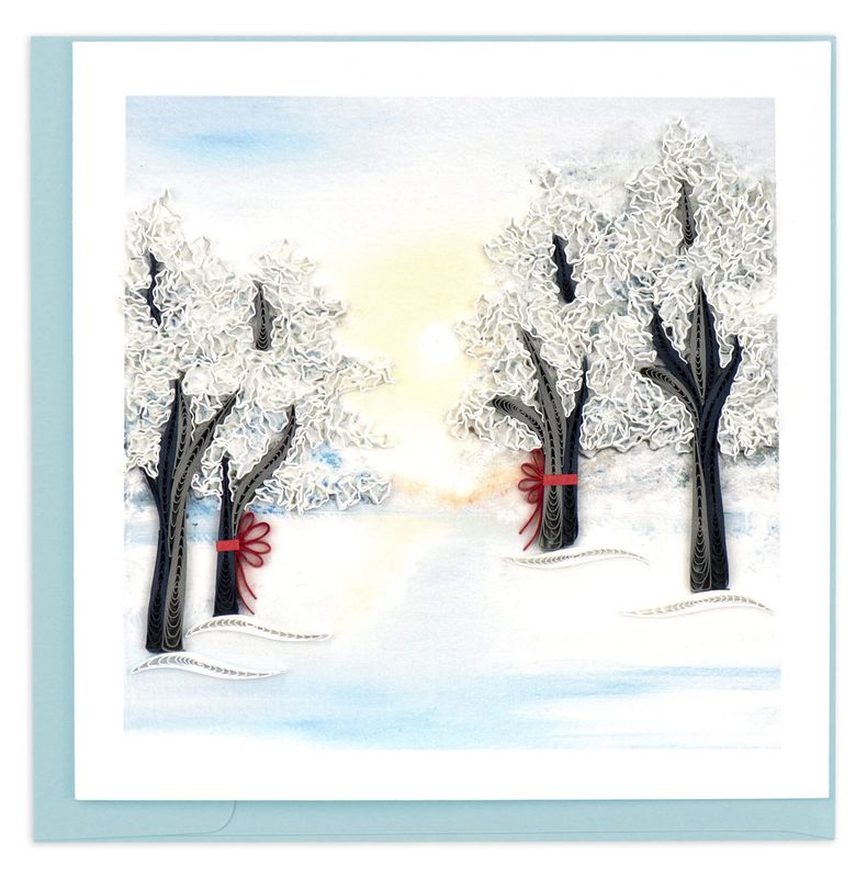 Snow Covered Trees Quilling Card, Vietnam
