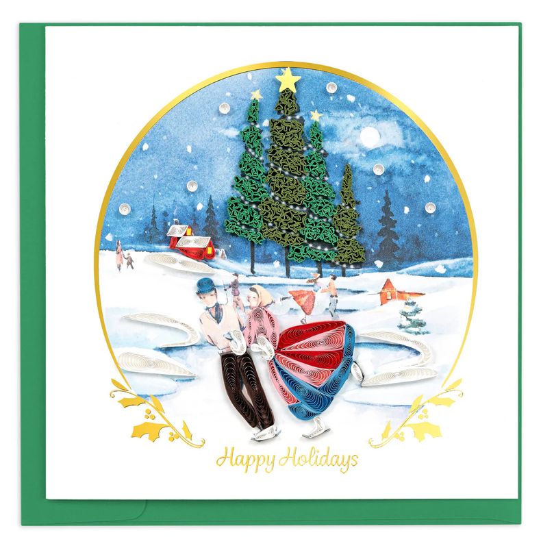 Ice Skating Scene Quilling Card, Vietnam