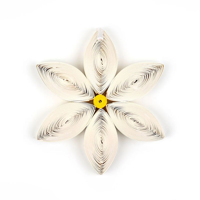 White Poinsettia Ornament, Vietnam