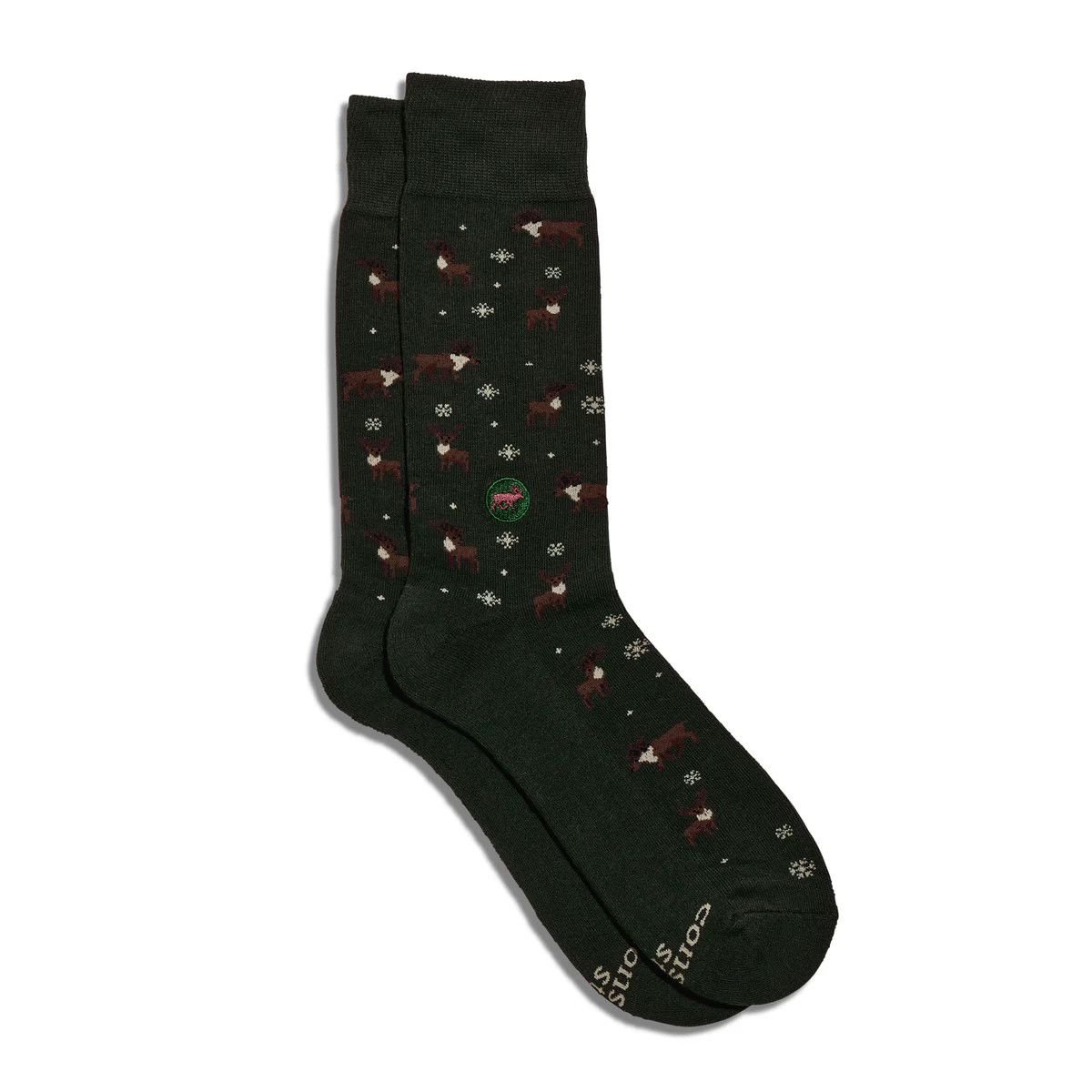 Conscious Step Socks that Protect Caribou, Black-Medium
