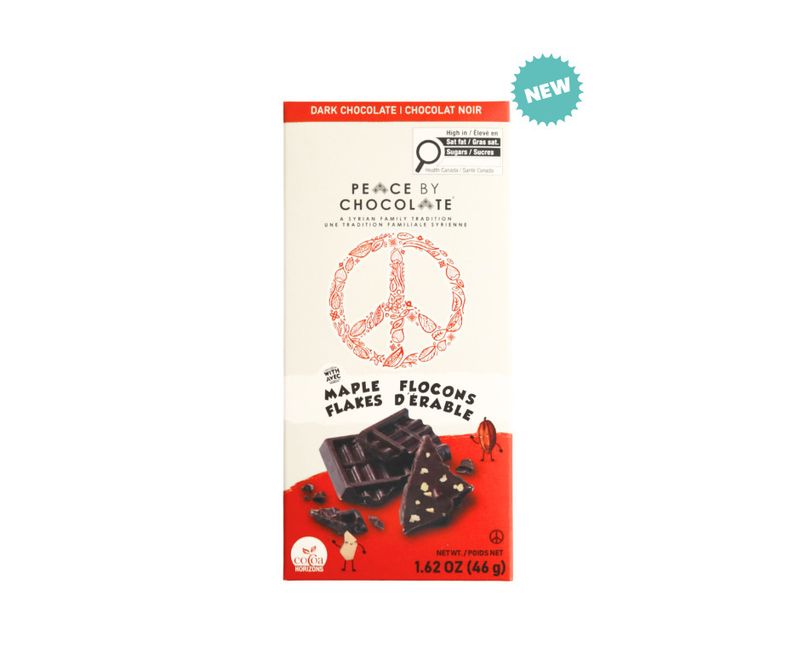 Peace Bar Dark Chocolate with Maple Flakes