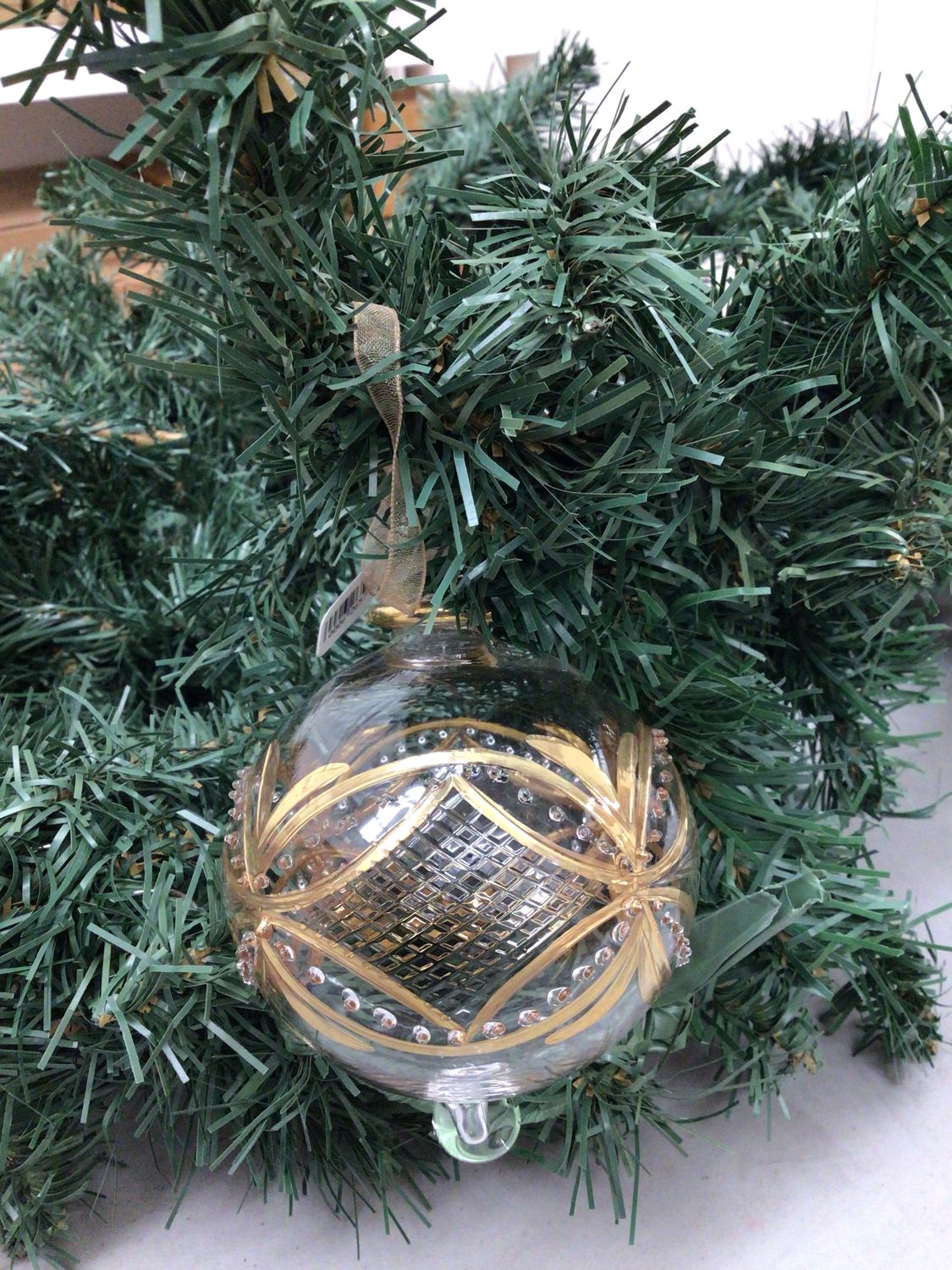 Blown Glass Ornament - Gold Carousel, Egypt