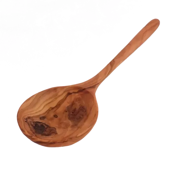 Deep Olive Wood Serving Spoon, Tunisia