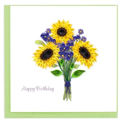 Birthday Sunflower Bouquet Quilling Card, Vietnam