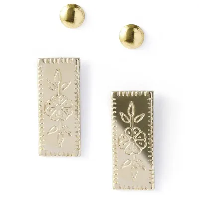 Haveli Etched Earring Set, Set of 2, India
