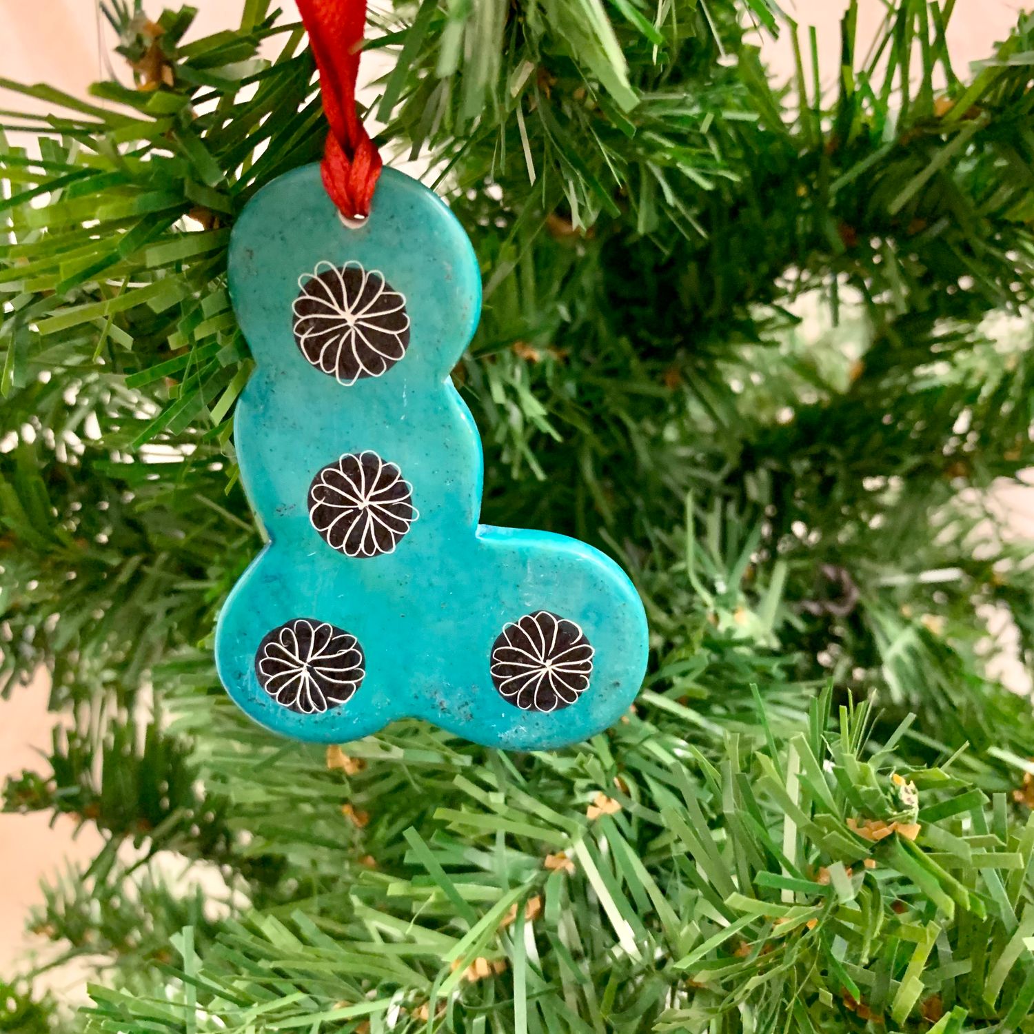 Stocking Ornament, Color: Turquoise
