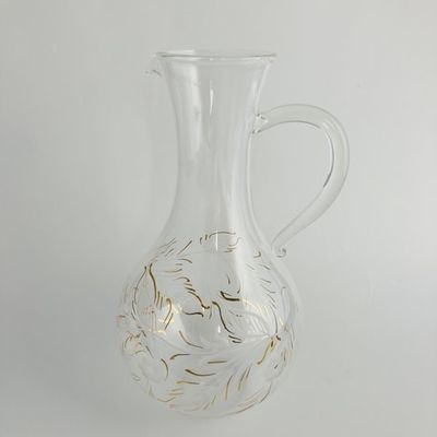 Blown Glass Pitcher Delicate Flowers, Egypt