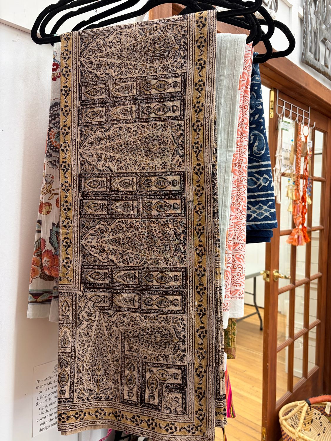 Black Kalamkari Tablecloth, India