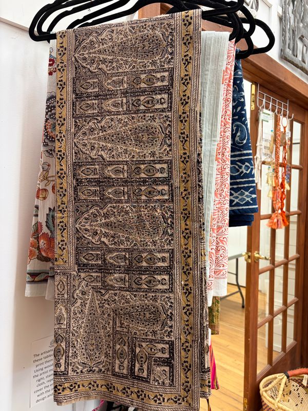 Black Kalamkari Tablecloth, India