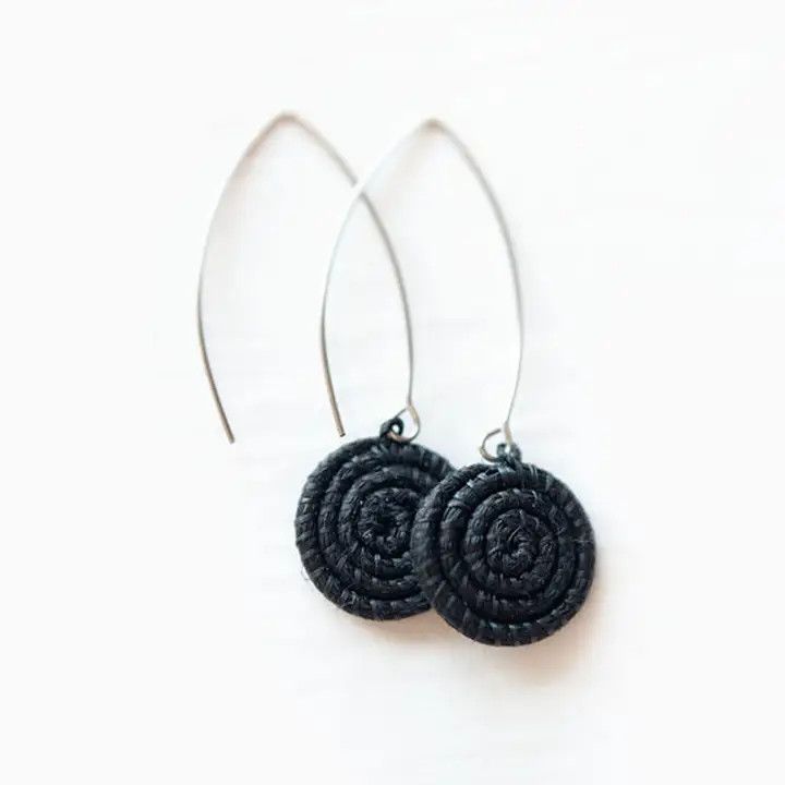 Black - Ziga Earrings, Rwanda