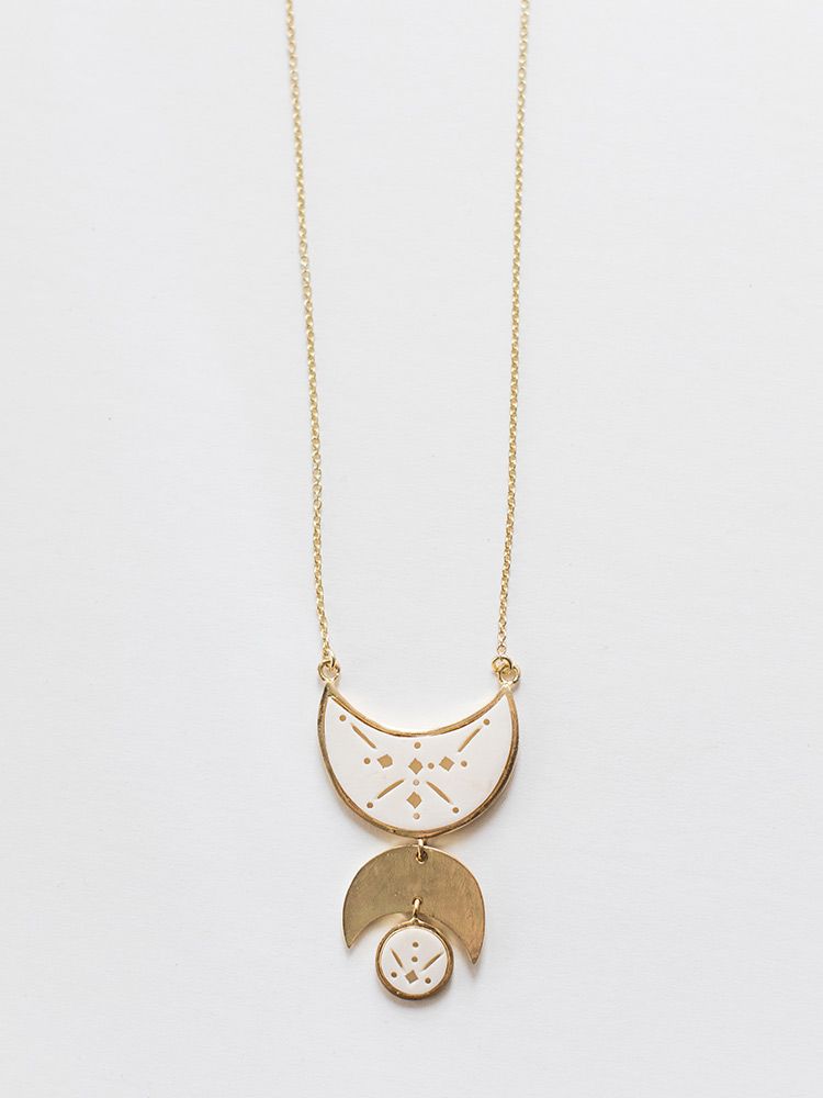 Moon Child Necklace White, India