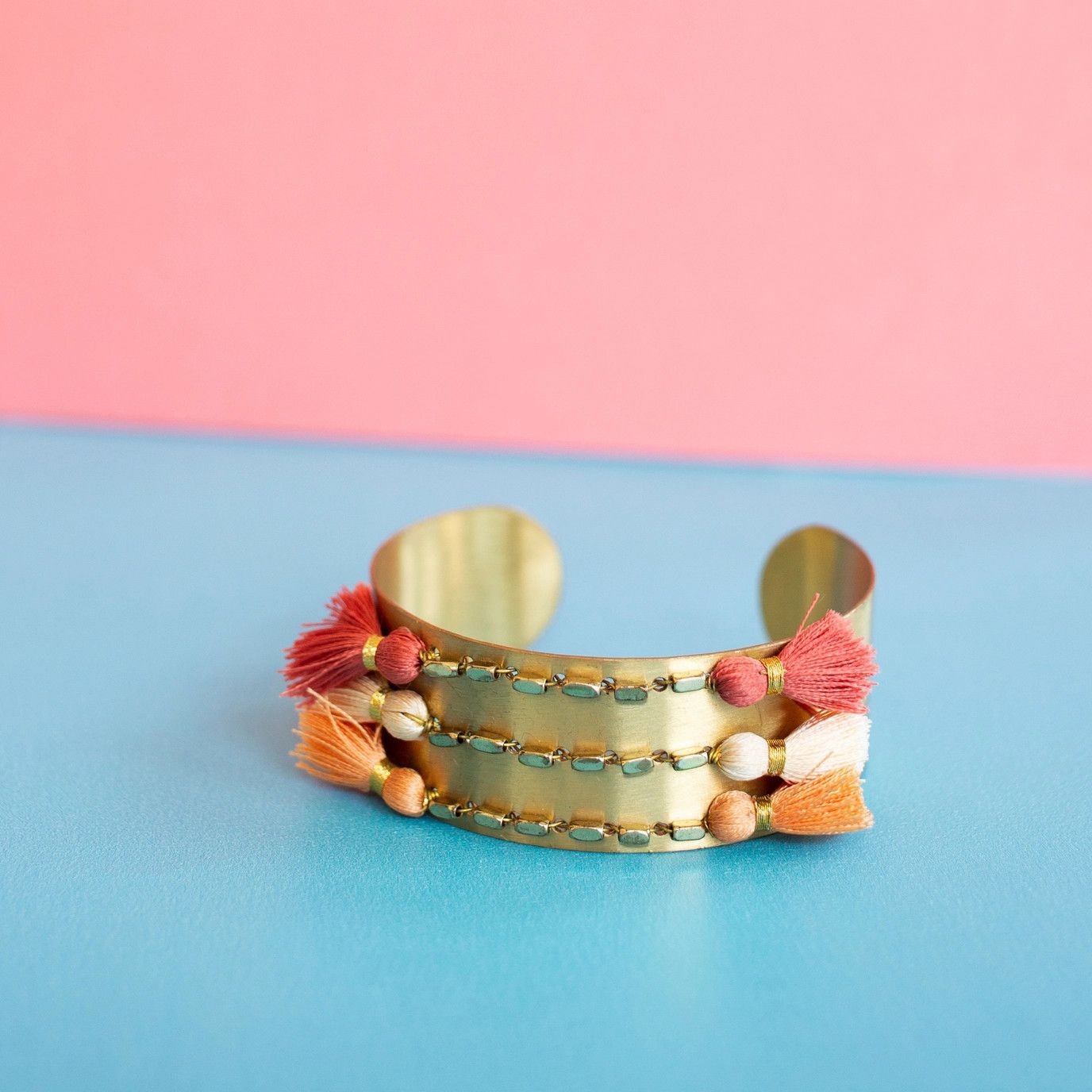 Summer Tassel Bracelet Peach, India