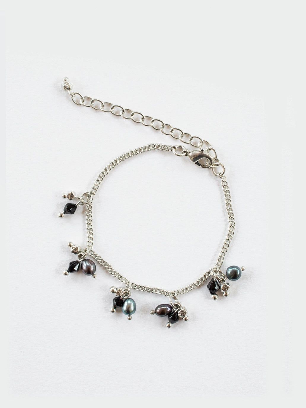 Gracie Beaded Bracelet Silver, India