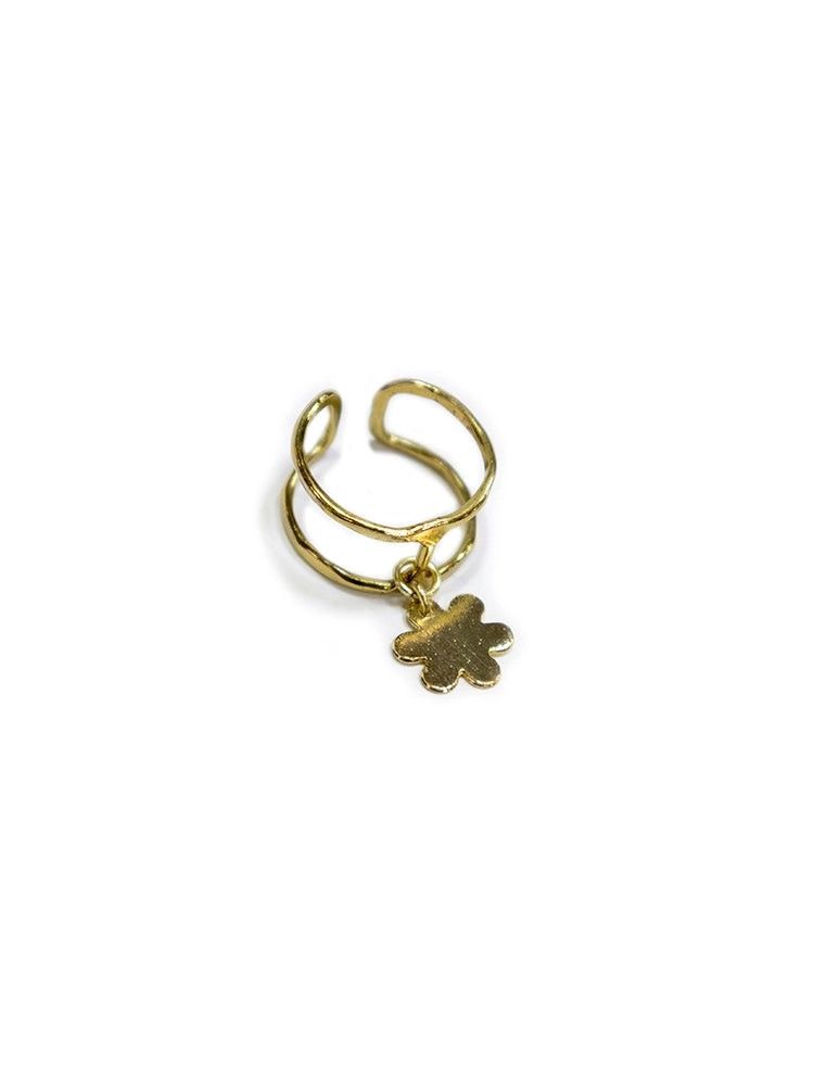 Petite Flower Charm Ring Gold, India