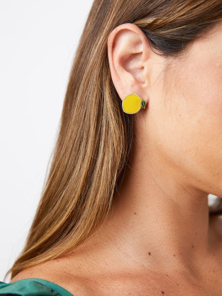 Lemon Studs Gold, India