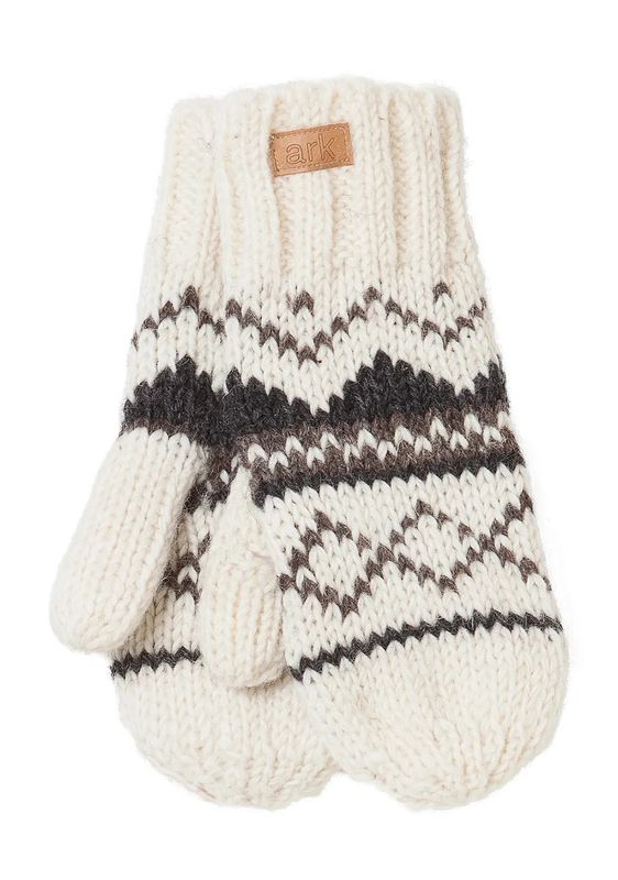Montana Texting Mittens-White,  Nepal