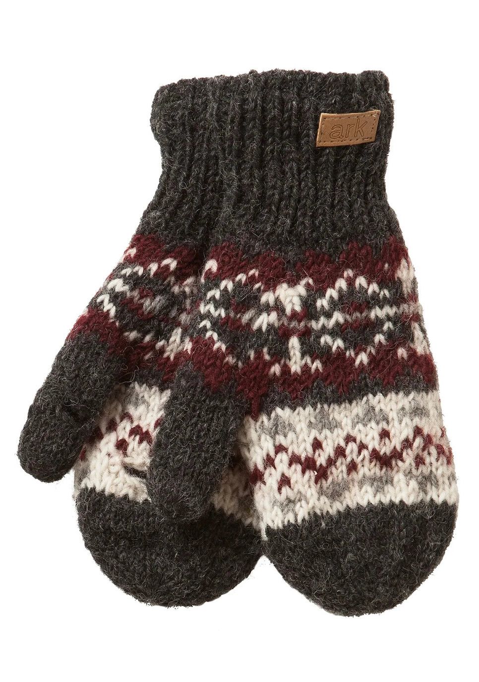 Nuevo Texting Mittens-Charcoal, Nepal