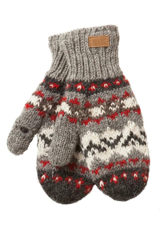 Nuevo Texting Mittens-Grey, Nepal
