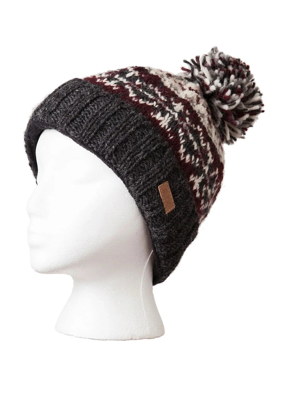 Nuevo Cozy Pompom Hat- Charcoal, Nepal