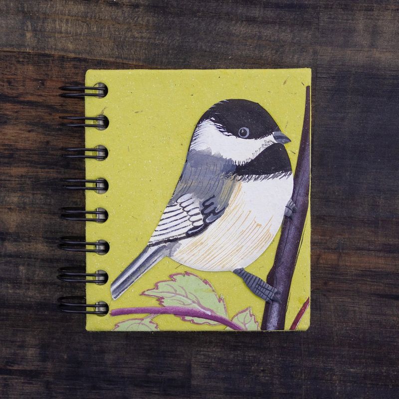 Small Notebook- Chickadee Light Green, Sri Lanka
