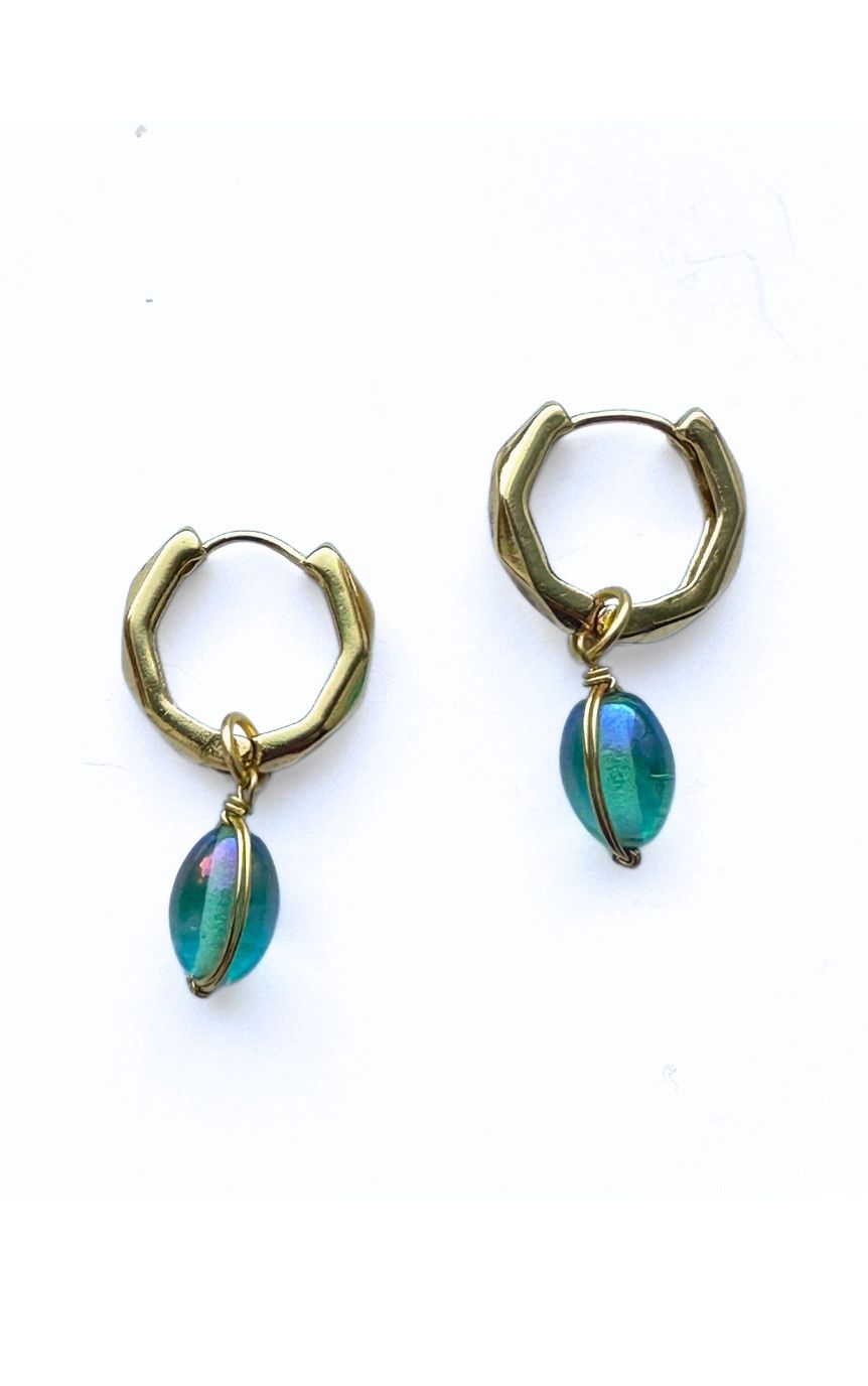 Faceted Pendant Hoops, India