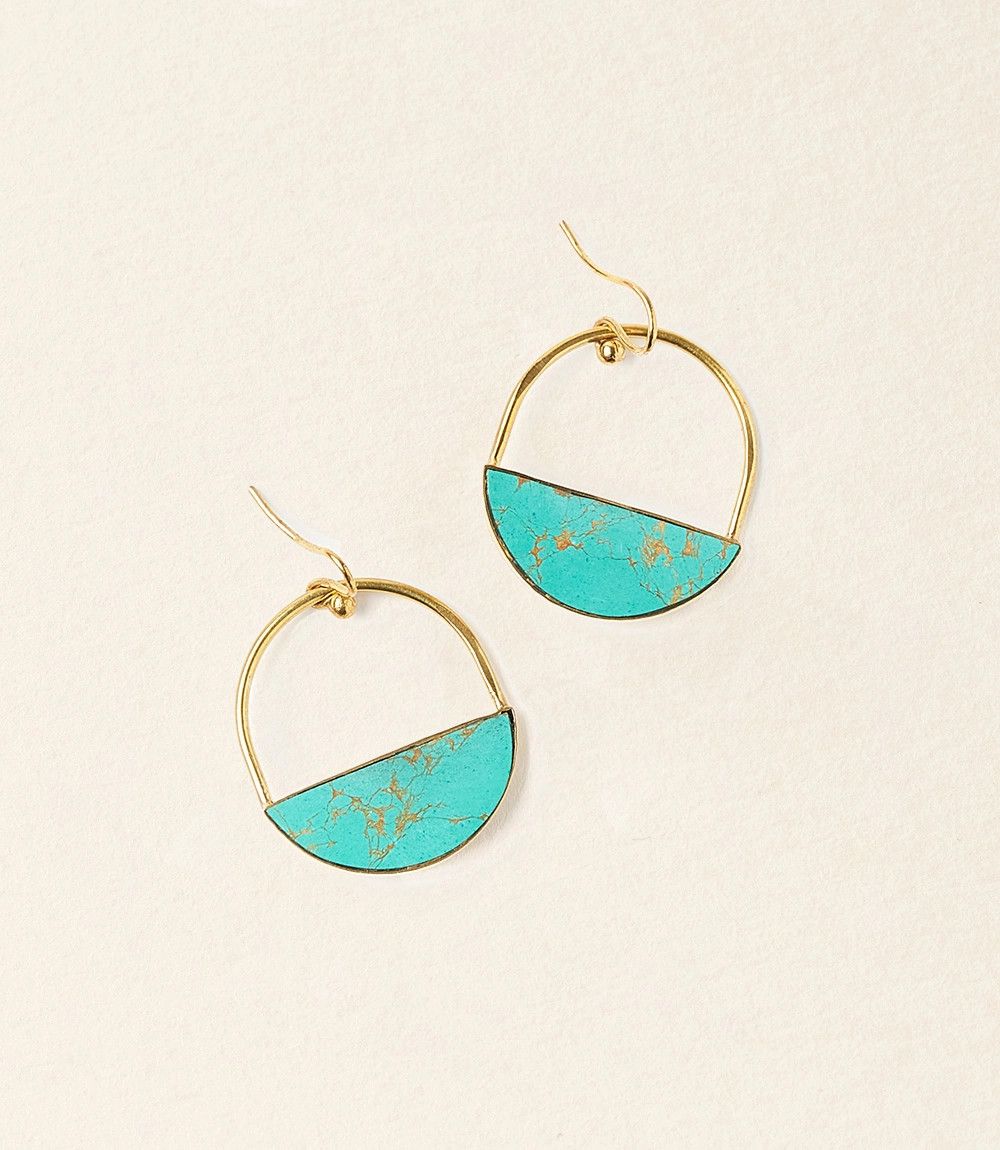 Stone Hoop Drop Earrings , India