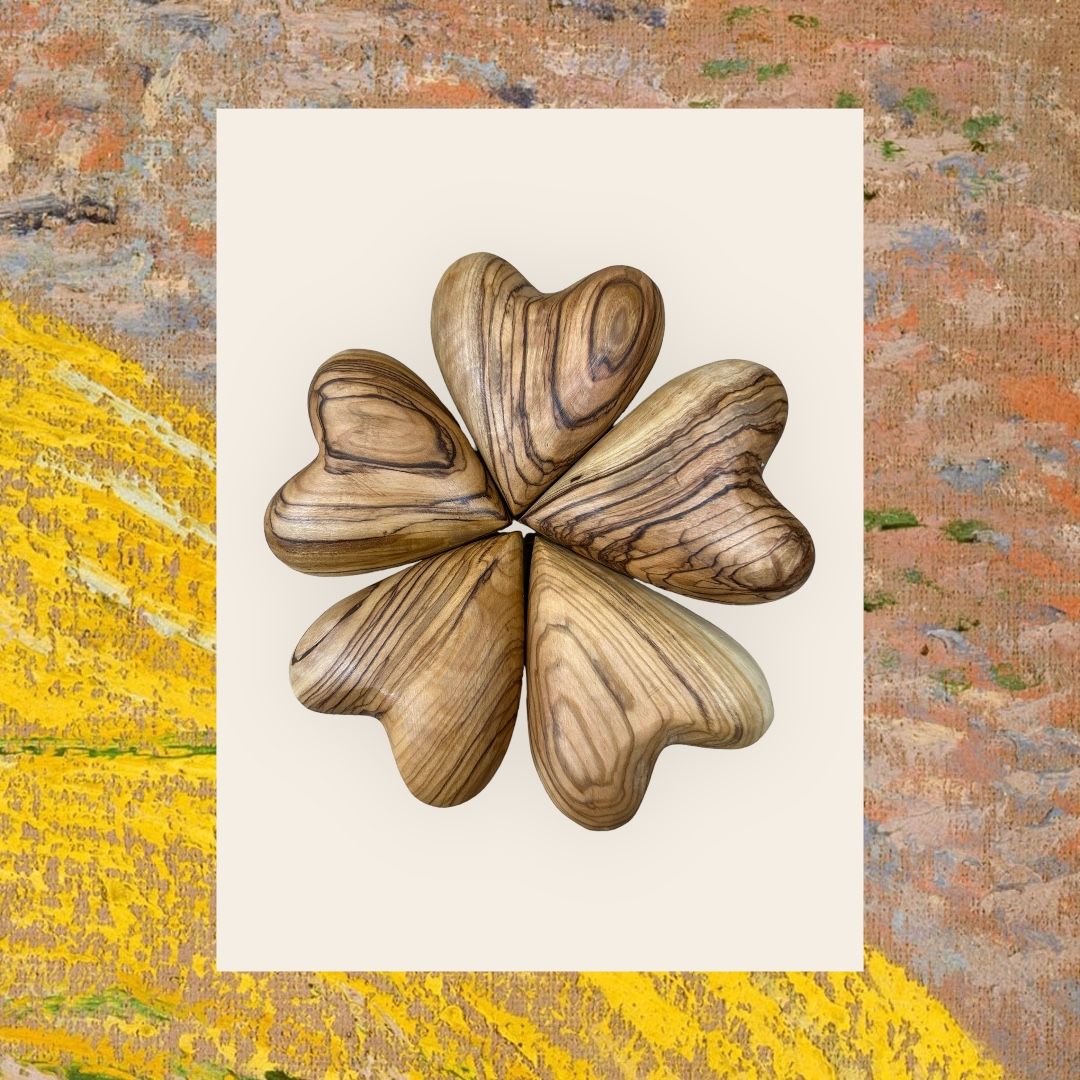Olive Wood Heart-Large, Palestine