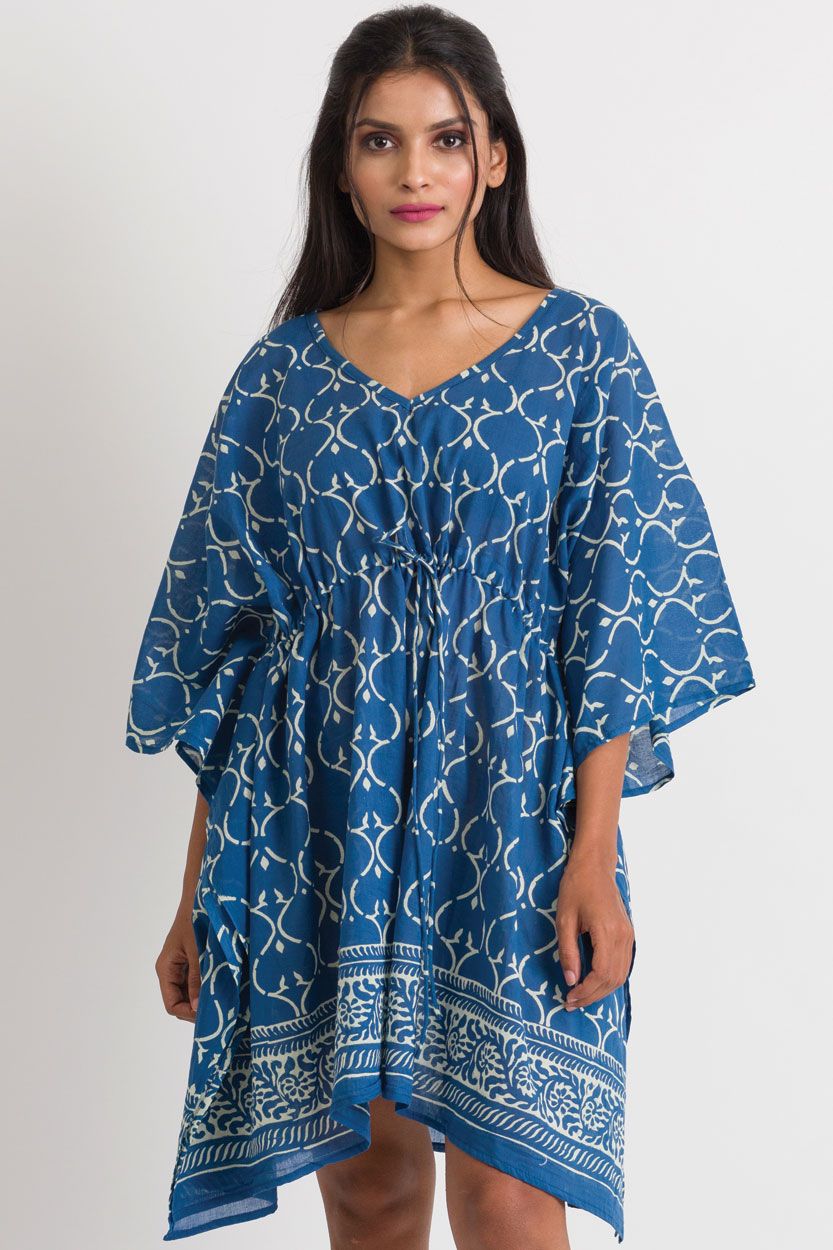 Block Printed Caftan- Indigo, India