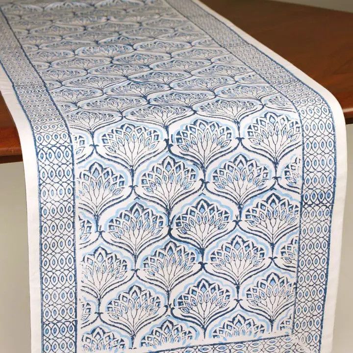Blue Lotus Table Runner, India