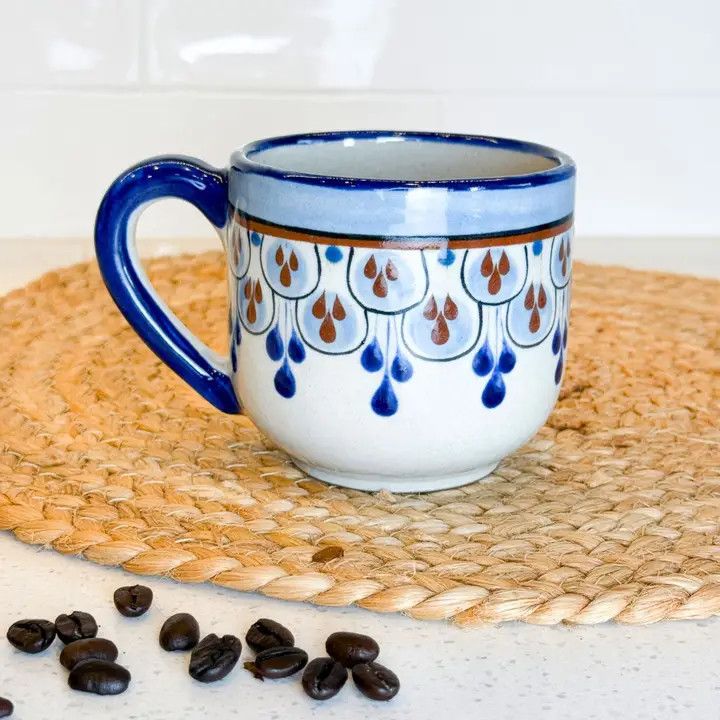 Hand Painted Ceramic Barrel Mug, Guatemala