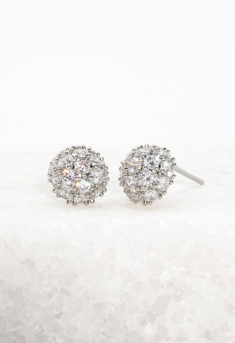 Lustre Bloom Studs in Platinum, China
