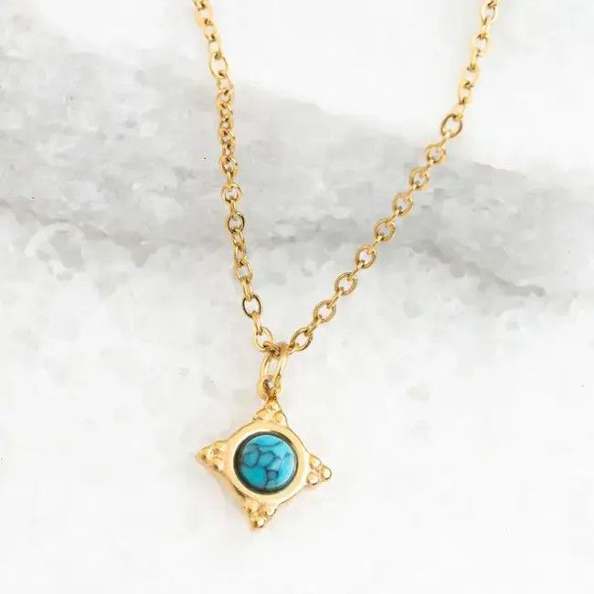 Turquoise Compass Rose Necklace, China