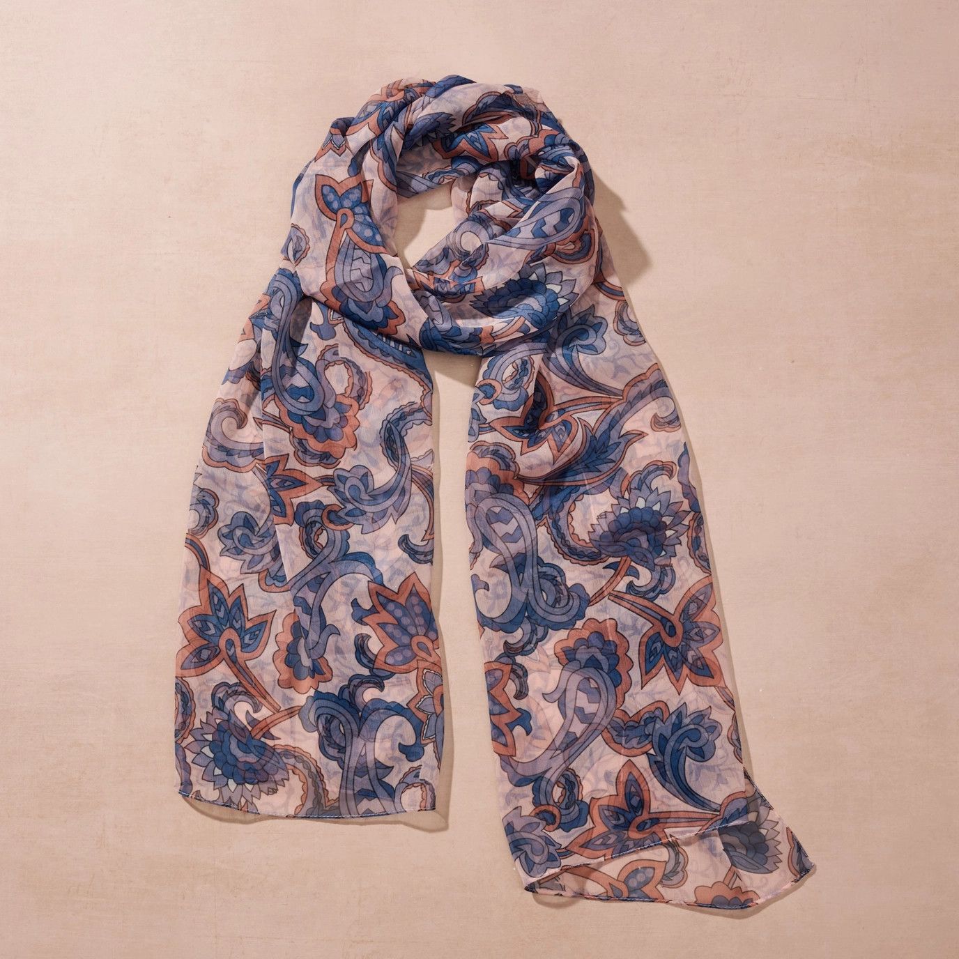 Komal Paisley Chiffon Scarf, India