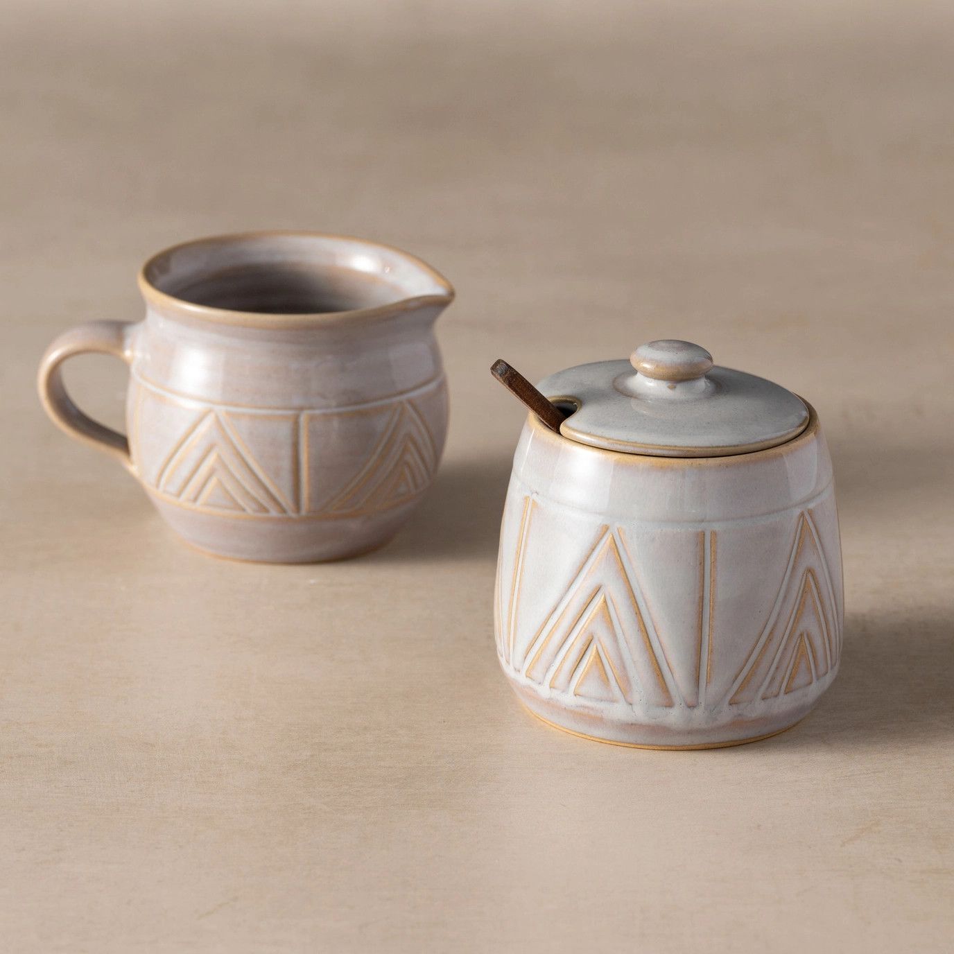 Ceramic Cream and Sugar Set, Nepal