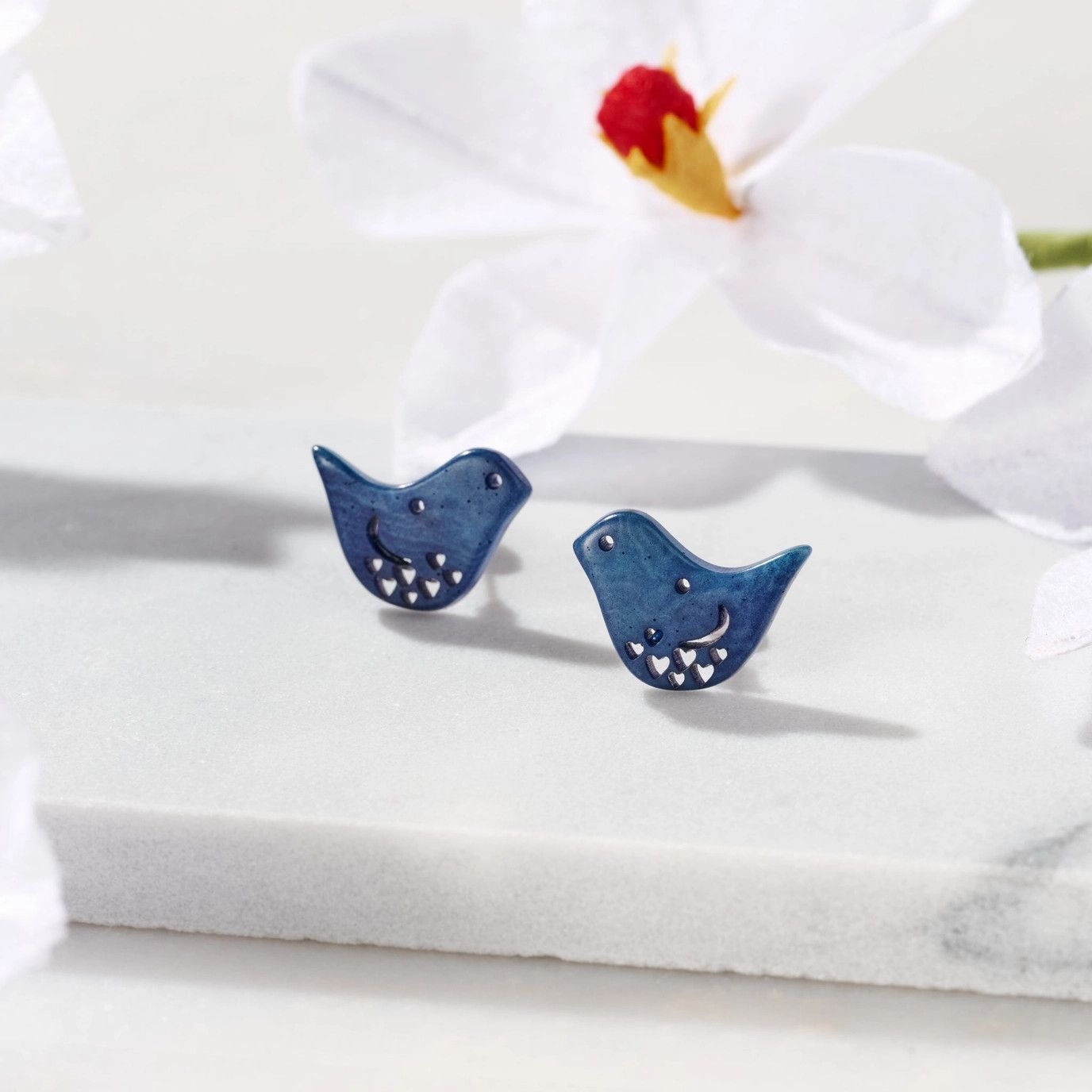 Pisco Bird Tagua Earrings, Colombia