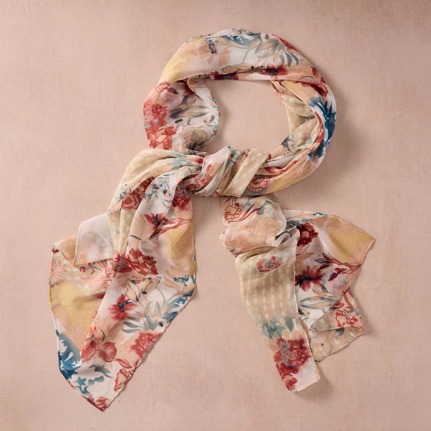 Sharad Floral Chiffon Scarf, India