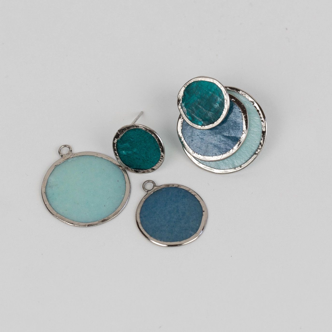 Triple Convertible Capiz Earrings, Philippines